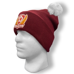 Sportclub Dynamo - Bommel-Beanie - LOGO - weinrot