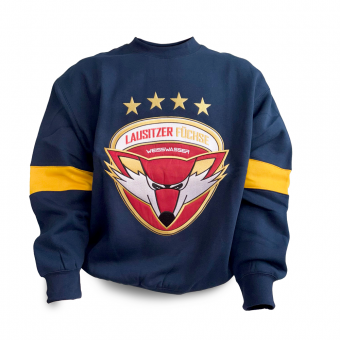 Lausitzer Füchse - Crewneck Block relaxed - navy - Big Logo - Gr: 2XL