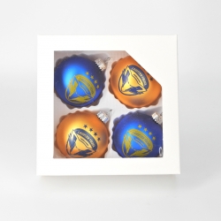 Lausitzer Füchse - Weihnachtskugeln - 4er Set - 6cm - blau/gelb