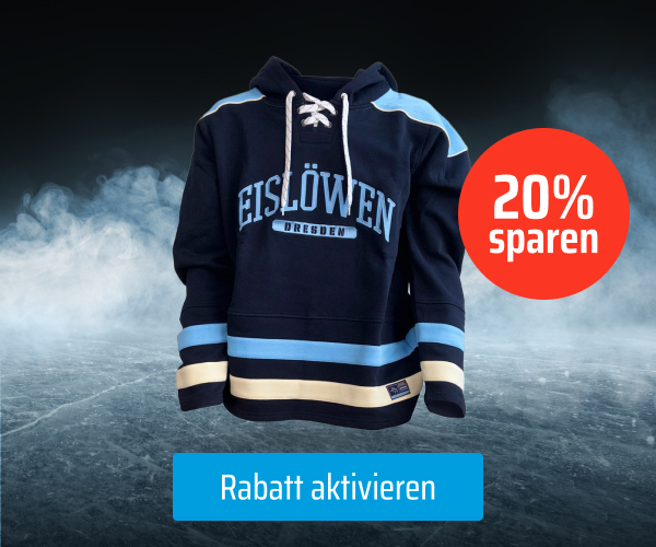 Dresdner Eislöwen - Hockey Hoodie Stripe navy - Schriftzug